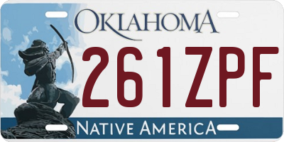 OK license plate 261ZPF