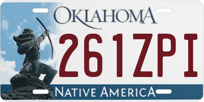 OK license plate 261ZPI