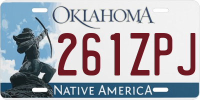 OK license plate 261ZPJ