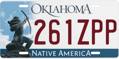 OK license plate 261ZPP