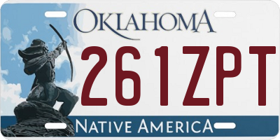 OK license plate 261ZPT