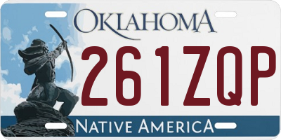 OK license plate 261ZQP