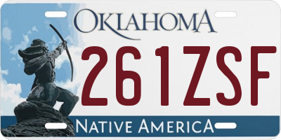 OK license plate 261ZSF