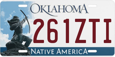 OK license plate 261ZTI