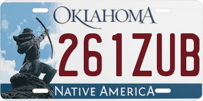 OK license plate 261ZUB
