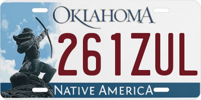 OK license plate 261ZUL