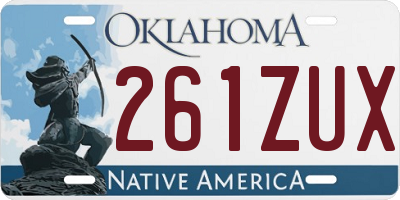 OK license plate 261ZUX