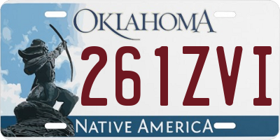 OK license plate 261ZVI