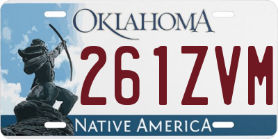 OK license plate 261ZVM