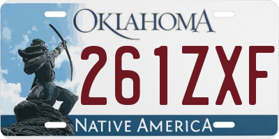 OK license plate 261ZXF