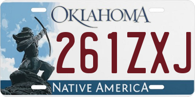 OK license plate 261ZXJ