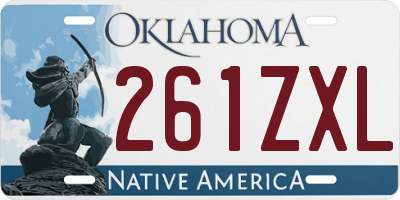 OK license plate 261ZXL