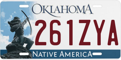OK license plate 261ZYA
