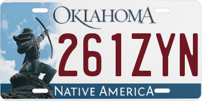 OK license plate 261ZYN