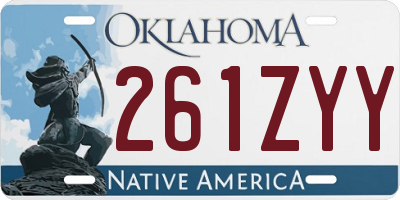 OK license plate 261ZYY