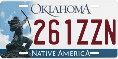 OK license plate 261ZZN