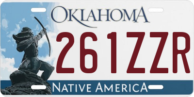 OK license plate 261ZZR