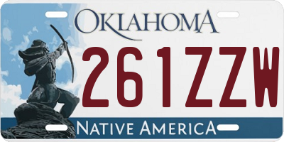 OK license plate 261ZZW