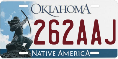OK license plate 262AAJ