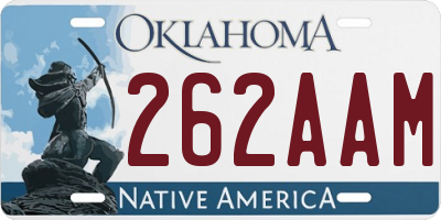 OK license plate 262AAM
