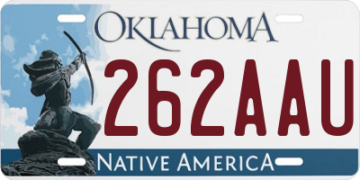 OK license plate 262AAU