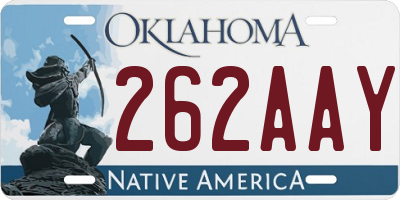 OK license plate 262AAY