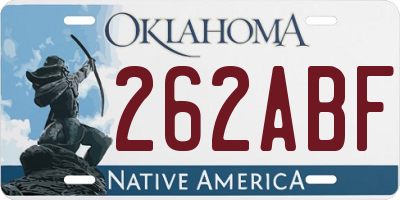 OK license plate 262ABF