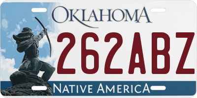 OK license plate 262ABZ