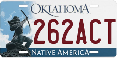 OK license plate 262ACT