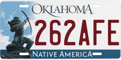 OK license plate 262AFE