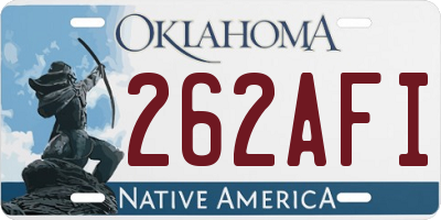 OK license plate 262AFI