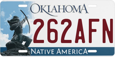 OK license plate 262AFN