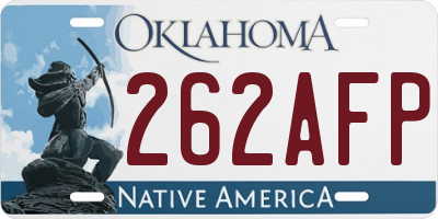 OK license plate 262AFP