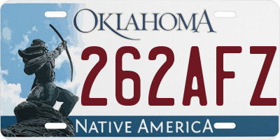 OK license plate 262AFZ