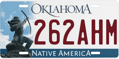 OK license plate 262AHM