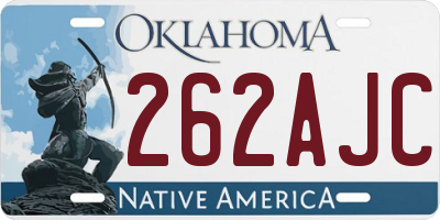 OK license plate 262AJC