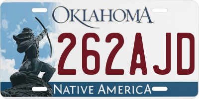 OK license plate 262AJD