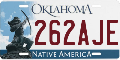 OK license plate 262AJE