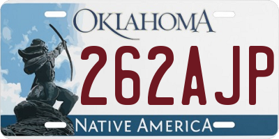 OK license plate 262AJP