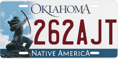 OK license plate 262AJT