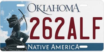 OK license plate 262ALF