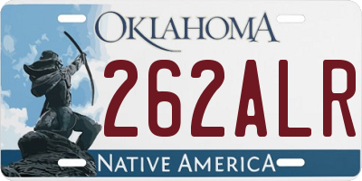 OK license plate 262ALR