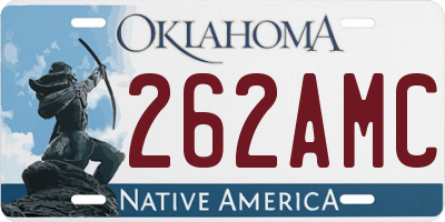 OK license plate 262AMC