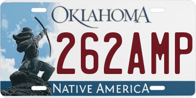 OK license plate 262AMP