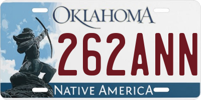 OK license plate 262ANN