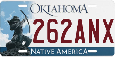 OK license plate 262ANX