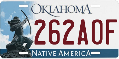 OK license plate 262AOF