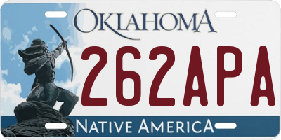 OK license plate 262APA