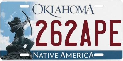 OK license plate 262APE