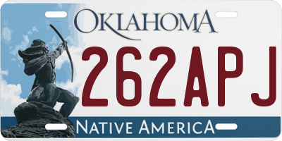 OK license plate 262APJ